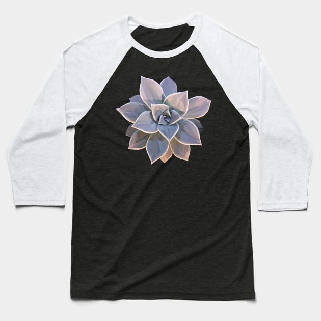 Geometrical Grey Succulent Baseball T-Shirt by ErinFCampbell